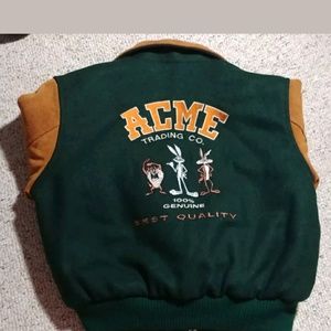 Looney Tunes Leather Varsity Jacket